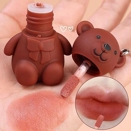 2 in 1 Keychain Bear Matte Lipstick (Pack of 2, Assorted) - Faydekasauda