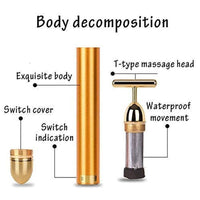 24K Gold Energy Beauty Bar Electric Facial Massage Roller - Faydekasauda