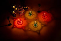 3D Reusable Reflective Shadow Colorful Diya (Pack of 5) - Faydekasauda