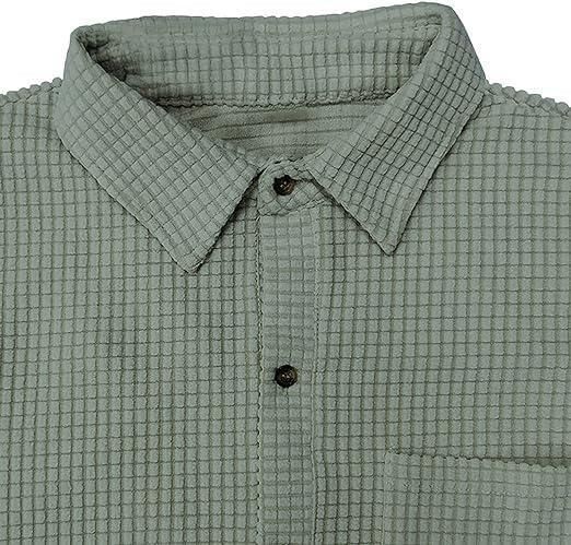 Men's Knit Stylish Half Sleeve Shirt Olive - Faydekasauda