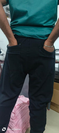 Men's Fleece Black Casual Track Pants