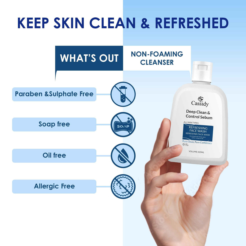CASSIDY Deep Clean & Control Sebum Facewash,125ml - Faydekasauda