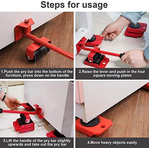 Furniture Lifter -Furniture Lifter Mover Tool Set Heavy Duty Furniture Shifting Lifting Moving Tool with Wheel Pads - Faydekasauda
