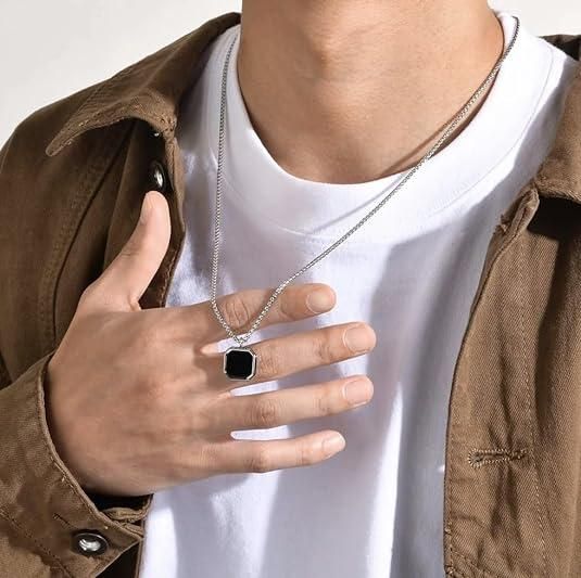 Men's Silver Plated Chain With Pendant - Faydekasauda