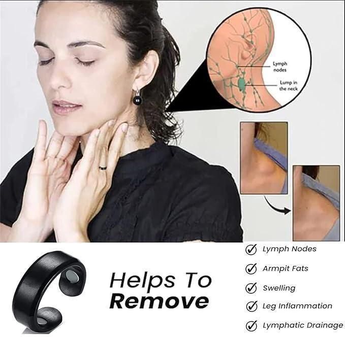 Lymphatic Drainage Therapeutic Magnetic Ring for Men and Women ( Black ) - Faydekasauda