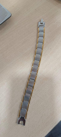 Ultra Strength Magnetic Therapy Bio Bracelet for Boys & Men (Silver & Gold) - Faydekasauda