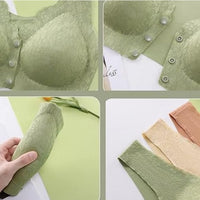 Women's Cotton Spandex Padded Front Open Feeding Bra Maternity Baby Nursing - Faydekasauda