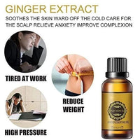 Belly Drainage Ginger Oil, Slimming Tummy Ginger Oil, Ginger Essential Oil for Swelling and Pain Relief, Care for Skin (Pack of 2, 30ML)