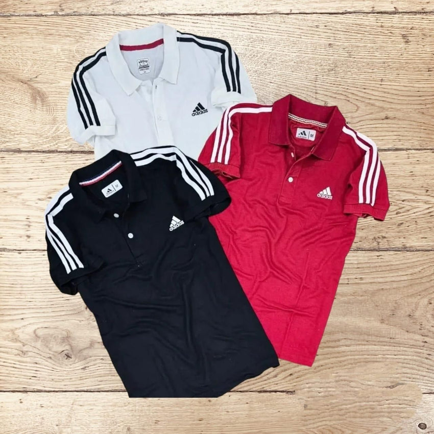 Men's Cotton-Matty Stripe Polo T-Shirt (Pack of 3) - Faydekasauda