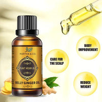 Belly Drainage Ginger Oil, Slimming Tummy Ginger Oil, Ginger Essential Oil for Swelling and Pain Relief, Care for Skin (Pack of 2, 30ML)