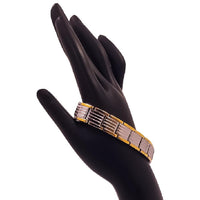 Ultra Strength Magnetic Therapy Bio Bracelet for Boys & Men (Silver & Gold) - Faydekasauda