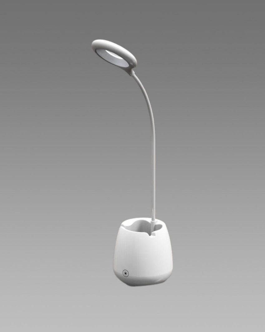 LED Study/Table/Desk Rechargeable Lamp with Pen Holder (Multicolor) 1 Piece - Faydekasauda