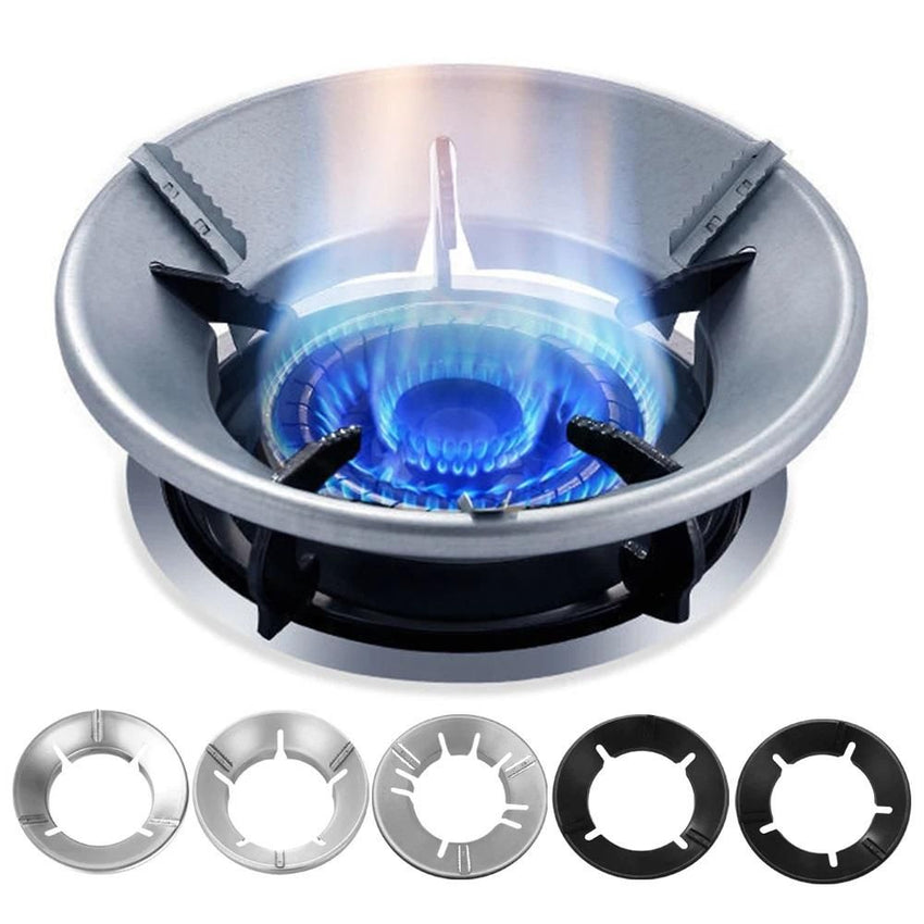 Gas Stove Cover Disk-Windshield Bracket Gas Stove Energy Saving Cover Disk Fire Reflection Windproof Stand(Pack of 2) - Faydekasauda