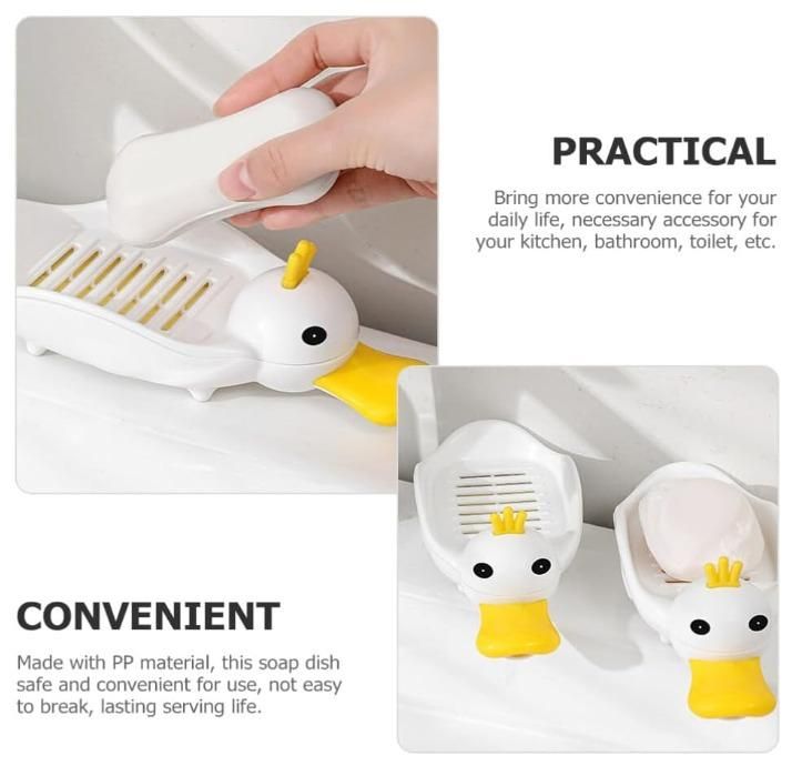 Soap Dish Self Draining Soap Holder Plastic (Pack Of 2) - Faydekasauda