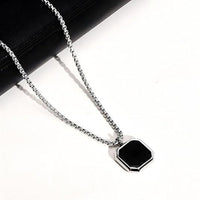 Men's Silver Plated Chain With Pendant - Faydekasauda