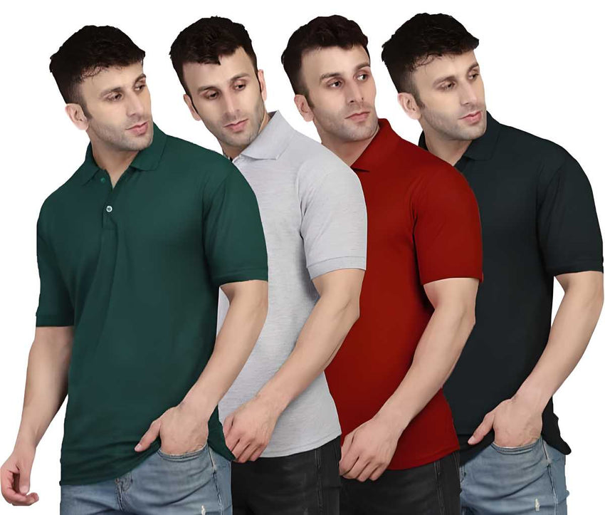 Men's Half Sleeves Polo Neck T-shirt - Faydekasauda