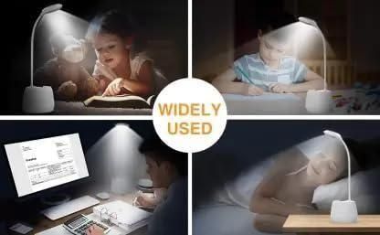 LED Study/Table/Desk Rechargeable Lamp with Pen Holder (Multicolor) 1 Piece - Faydekasauda