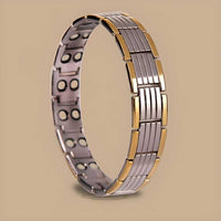Ultra Strength Magnetic Therapy Bio Bracelet for Boys & Men (Silver & Gold) - Faydekasauda
