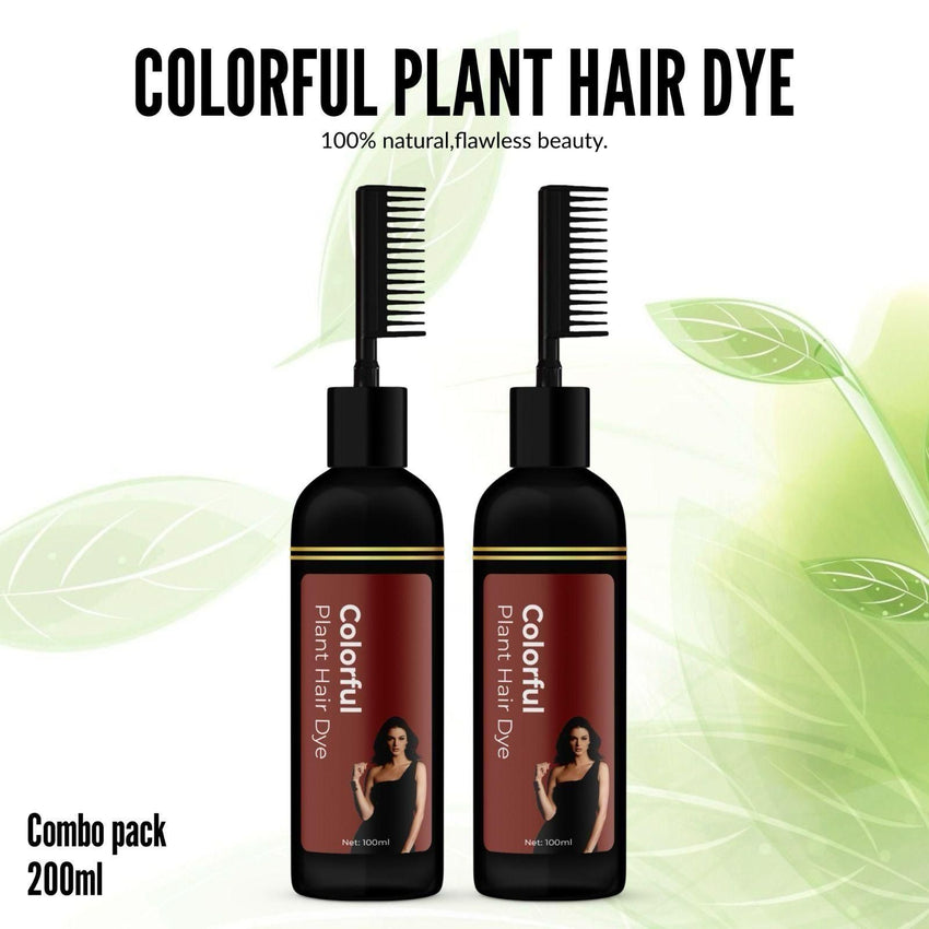 Revitalize Your Hair with Colorful Plant Hair Dye 100ml Comb Shampoo (Pack of 2) - Faydekasauda