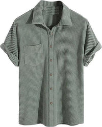 Men's Knit Stylish Half Sleeve Shirt Olive - Faydekasauda