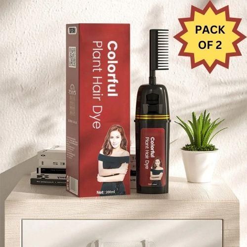 Revitalize Your Hair with Colorful Plant Hair Dye 100ml Comb Shampoo (Pack of 2) - Faydekasauda