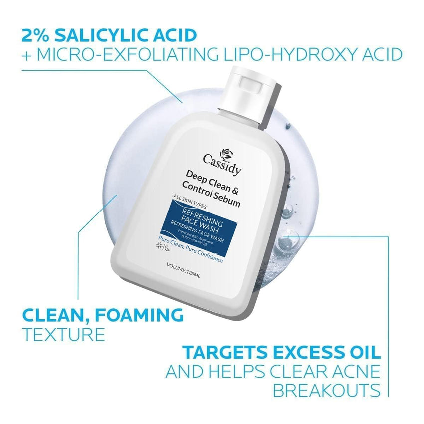 CASSIDY Deep Clean & Control Sebum Facewash,125ml - Faydekasauda