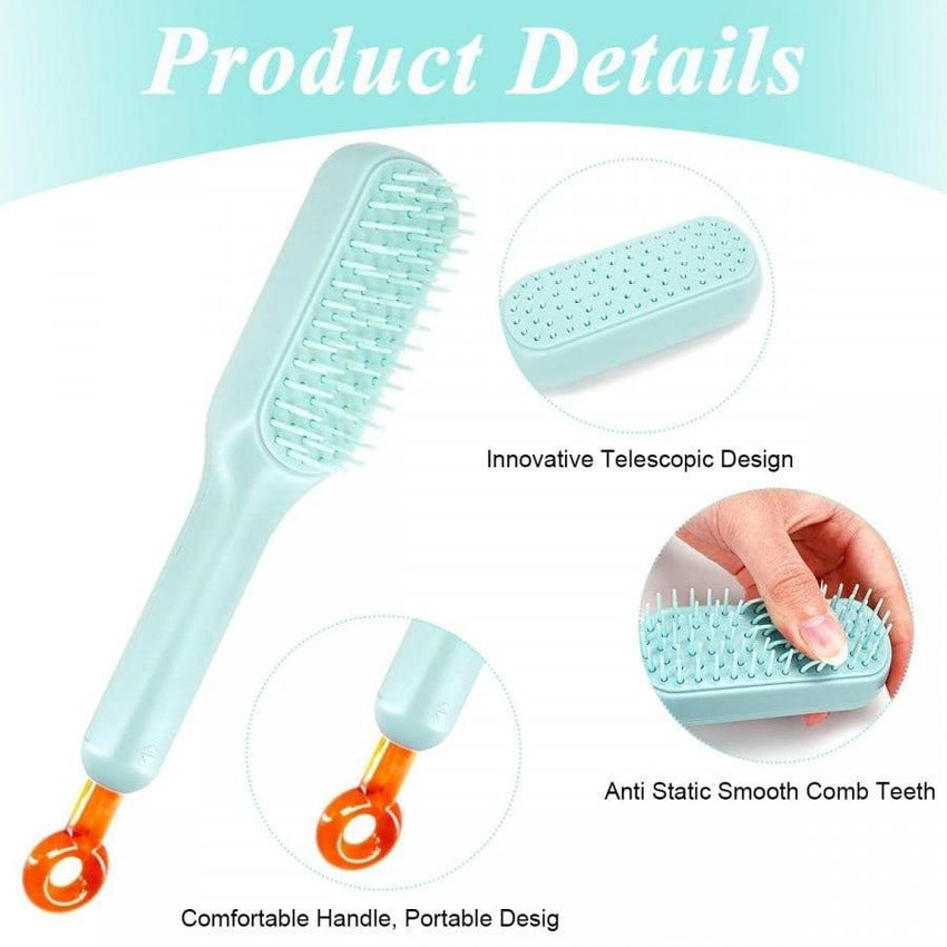 Self-cleaning Anti-static Massage Comb for Adults and Kids- Pack of 1 - Faydekasauda