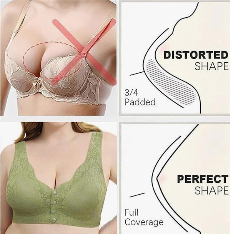 Women's Cotton Spandex Padded Front Open Feeding Bra Maternity Baby Nursing - Faydekasauda