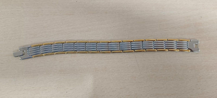 Ultra Strength Magnetic Therapy Bio Bracelet for Boys & Men (Silver & Gold) - Faydekasauda