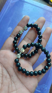 Black Matte Agate Onyx Beads Bracelet Pack of 2 - Faydekasauda