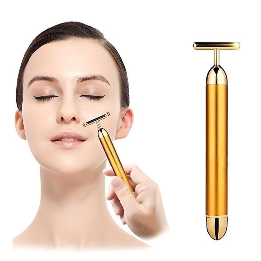   24K Gold Energy Beauty Bar Electric Facial Massage Roller - Faydekasauda 