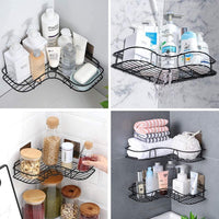   Metal Bathroom Corner Rack Storage Shelves - Faydekasauda 