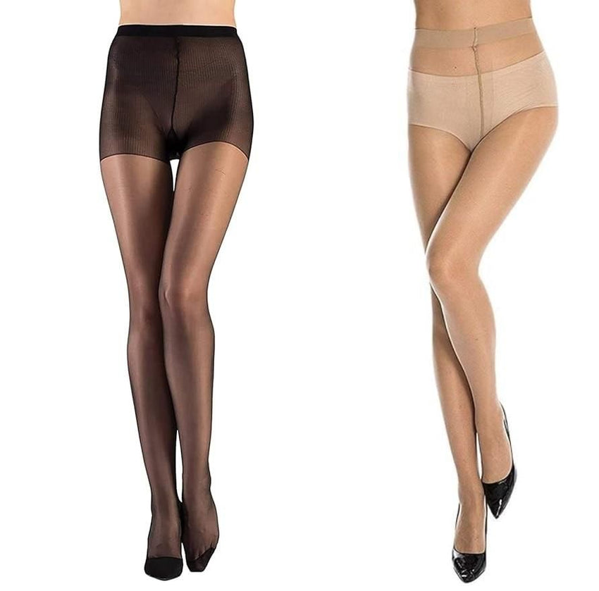   Women's Lycra Blend Solid Pantyhose Stocking Pack Of 2 - Faydekasauda 