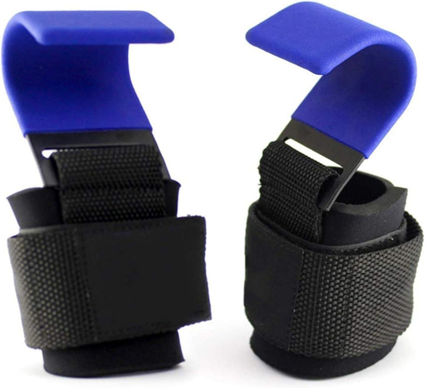 Weight Lifting Hook Grips With Wrist Wraps Hand-Bar