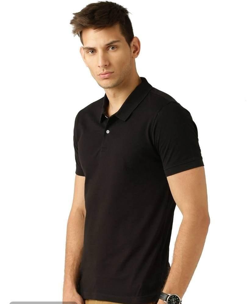   Cotton Blend Solid Half Sleeves Mens Polo Neck T-Shirt (Pack of 4) - Faydekasauda 