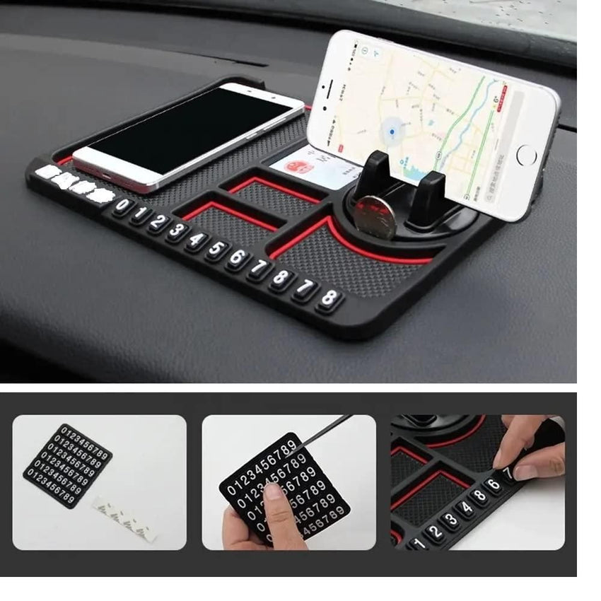   HSR Car Accessories Multifunction Phone GPS Holder Anti-Slip Silicone Pad and Car Mobile Holders for Car Dashboard - Faydekasauda 