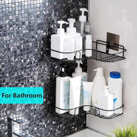   Metal Bathroom Corner Rack Storage Shelves - Faydekasauda 