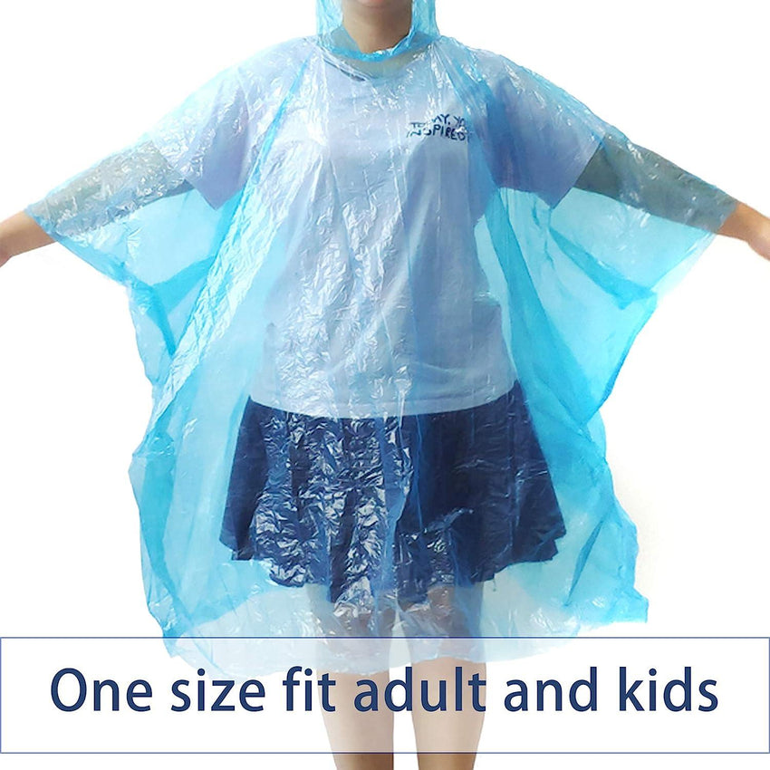 Portable Disposable Emergency Raincoats Waterproof Rain Poncho in A Ball for Traveling Camping Outdoor (Pack of 5)