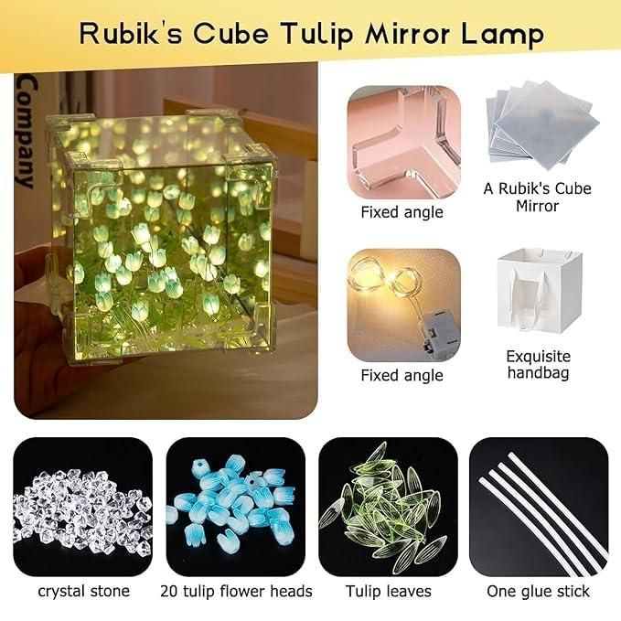   Tulip Cube Mirror Lamp - Faydekasauda 