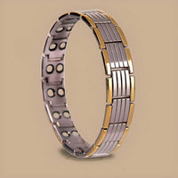   Ultra Strength Magnetic Therapy Bio Bracelet for Boys & Men (Silver & Gold) - Faydekasauda 