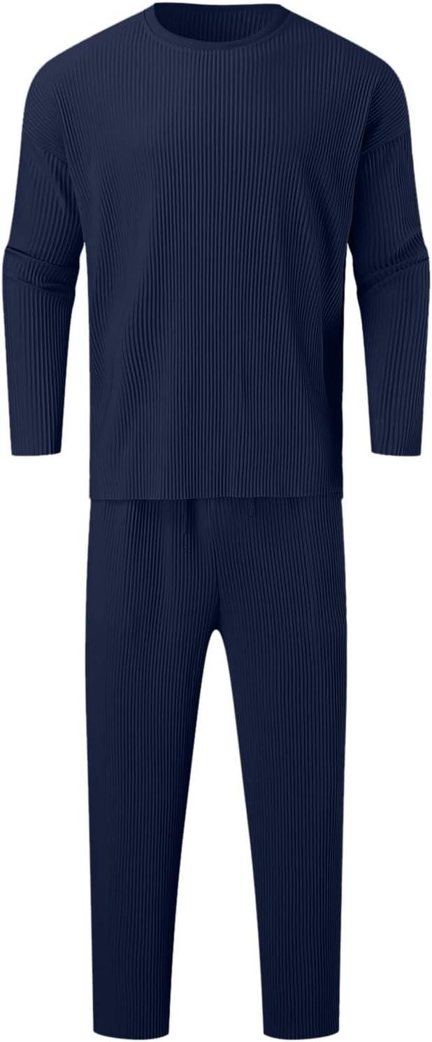   Men's Solid Round Neck Co-ord Set - Faydekasauda 