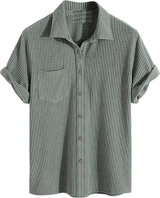   Men's Knit Stylish Half Sleeve Shirt Olive - Faydekasauda 