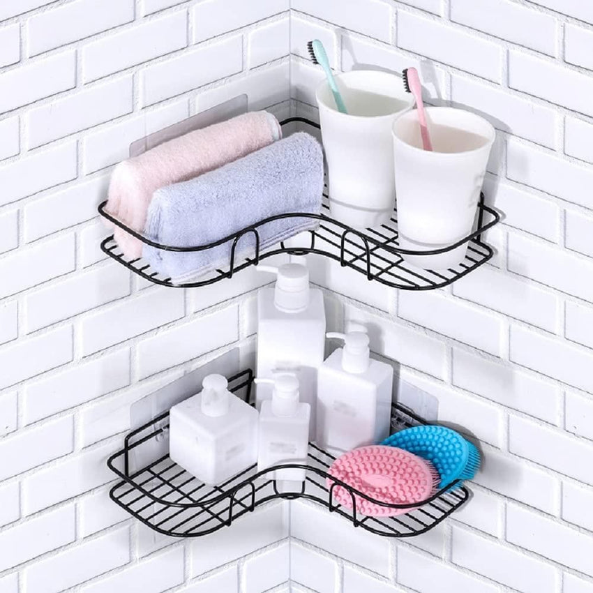   Metal Bathroom Corner Rack Storage Shelves - Faydekasauda 