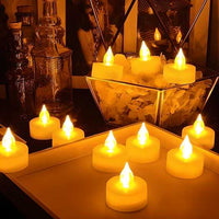   Battery Operated LED Candle Diya Decorative Lights Pack of 12 - Faydekasauda 